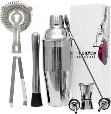 8-Piece Stainless Steel Cocktail Shaker Set - Interplay Concepts